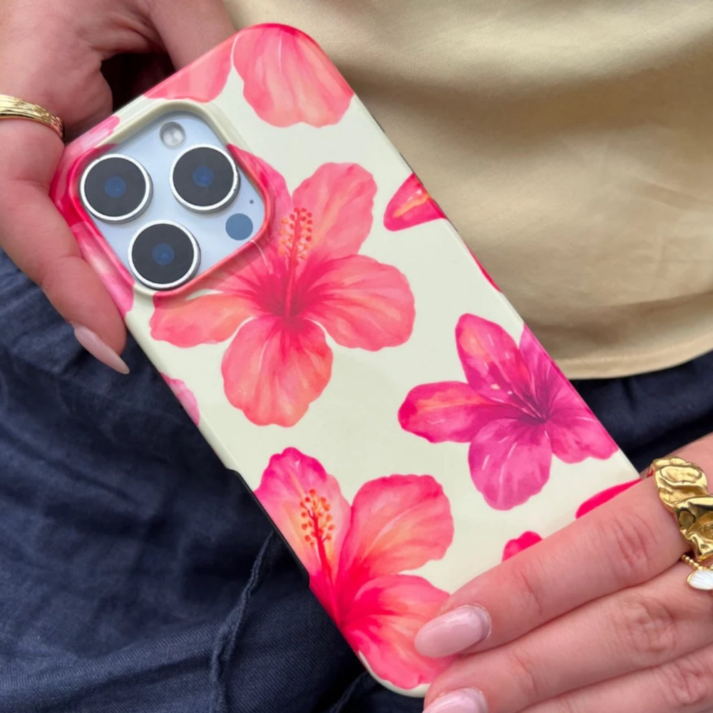 Coconut lane 16 pro max Floral Phone Case - Pink and Orange